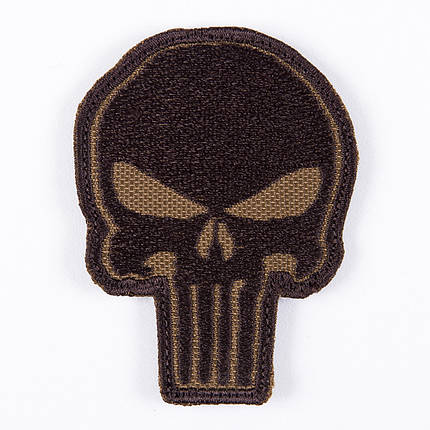 Вишитий шеврон "Punisher Каратель" на липучці (койот), фото 1