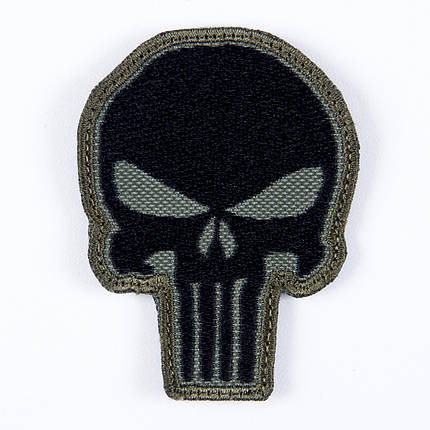 Вишитий шеврон "Punisher Каратель" на липучці (олива), фото 1