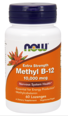 Метилкобаламін Вітамін Б-12 Now Foods Methyl B-12 10000 mcg 60 Lozenges