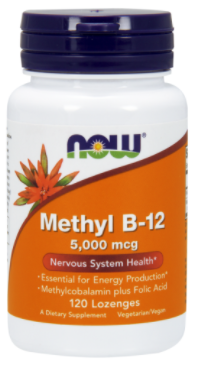 Метилкобаламін Вітамін Б-12 Now Foods Methyl B-12 5000 mcg 120 Lozenges