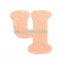 Літера з фетру Ч, ПЕРСИКОВА, 65х62 мм, 2 мм