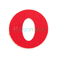 Літера з фетру О, ЧЕРВОНА, 64х64 мм, 2 мм