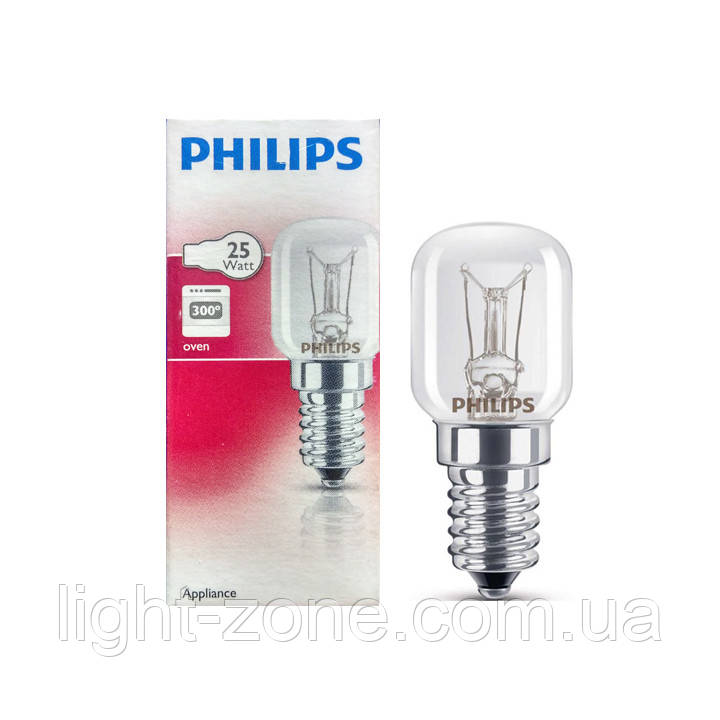 Лампа побут. Philips T25 25W E14 CL 300 °C жаростійкий.