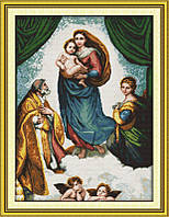 Сікстинська мадона (картина Рафаеля) R317 Набір для вишивання хрестиком з печаттю на тканині 14ст