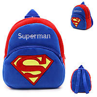 Рюкзачок для садка. Дитячий плюшевий рюкзак для малюків Супермен, Superman. Рюкзачок для дітей