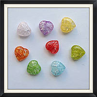 Бусини Crackle Серце 1,5 см