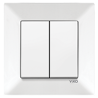 Вимикач 2-клавішний VIKO Meridian Білий (90970102)