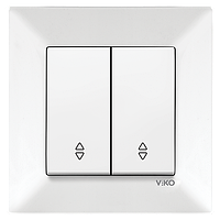Перемикач прохідний 2-клавішний VIKO Meridian Білий (90970117)