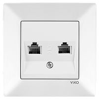 Розетка телефонная двойная (2 X RJ11) VIKO Meridian Белый (90970133)