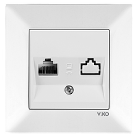 Розетка телефонна (RJ11) VIKO Meridian Білий (90970113)