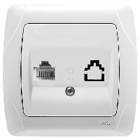 Розетка телефонна (RJ11) VIKO Carmen Білий (90561013)