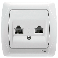 Розетка телефонна подвійна (2 X RJ11) VIKO Carmen Білий (90561033)