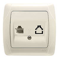 Розетка телефонна (RJ11) VIKO Carmen Крем (90562013)