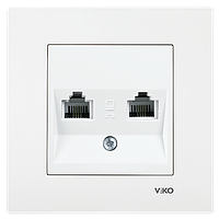 Розетка телефонна подвійна (2 X RJ11) VIKO Karre Білий (90960033)