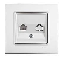 Розетка телефонна RJ11 VIKO Linnera Біла (90400013)