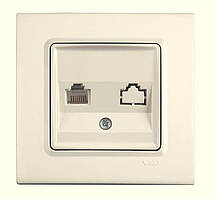Розетка телефонна RJ11 VIKO Linnera Крем (90401013)