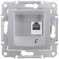 Розетка телефонна RJ11 на 4 контакти Schneider Electric Sedna Алюміній SDN4101160
