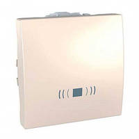 Кнопка Дзвінок із синьою підсвіткою 2 модулі Schneider Electric 10 А Unica Слонова кістка MGU3.206.25CN