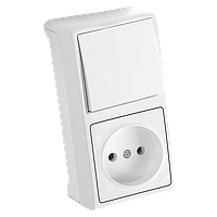 Вимикач + Розетка вертикальна VIKO Vera Білий (90681086)