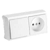Вимикач + Розетка із заземленням VIKO Vera Білий (90681186)