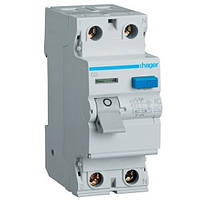 Диференціальне реле (УЗО) Hager 2x25A, 30 mA, A, 2 м CD225J