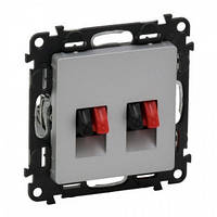 Аудіорозетка подвійна Legrand Valena Life Алюміній (753678)