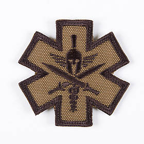 Тактична нашивка Медична зірка Spartan коричнева