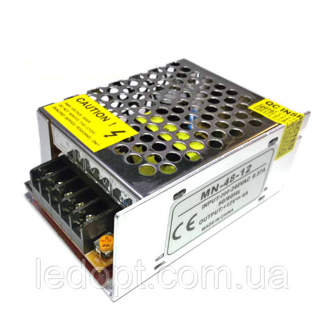 Блок живлення 48W для LED 12V стрічки 4A MN-48-12