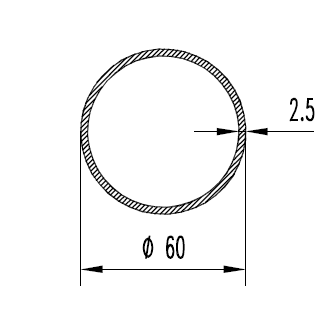 Труба алюмінієва кругла 60х2,5 АД31, Т5, без покриття, L = 30000, фото 2