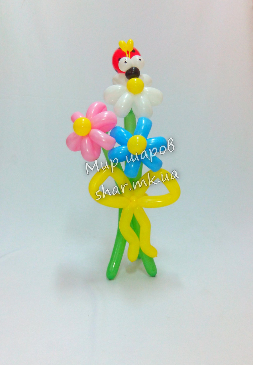 Букет з 3х ромашок з сонечком