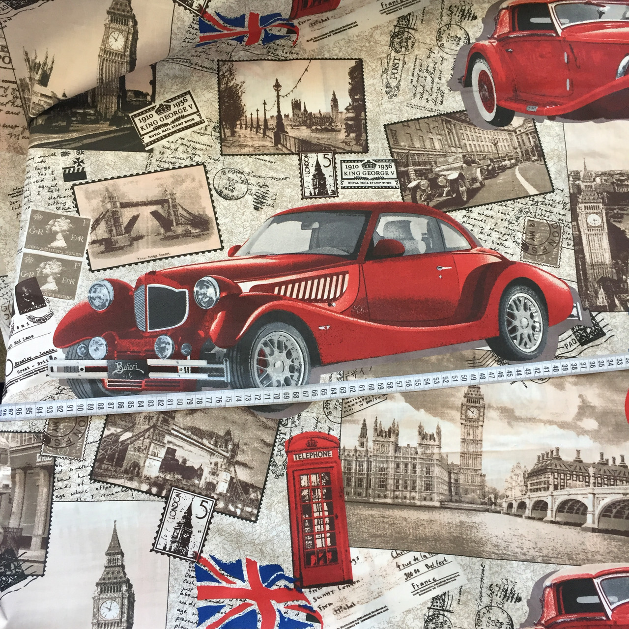 Бязь Лондон с красными машинами, газетами и бигбеном - фото 5 - id-p546795598