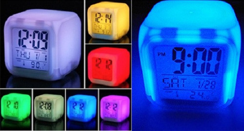 Годинник Будильник Хамелеон Куб Jw, фото 1