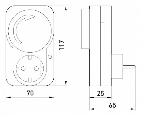 Таймер электромеханический розеточный суточный e.control.t11 - фото 2 - id-p546956000