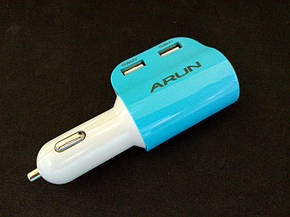 Автомобільний зарядний Arun C203 2 USB 3.1 A, фото 3