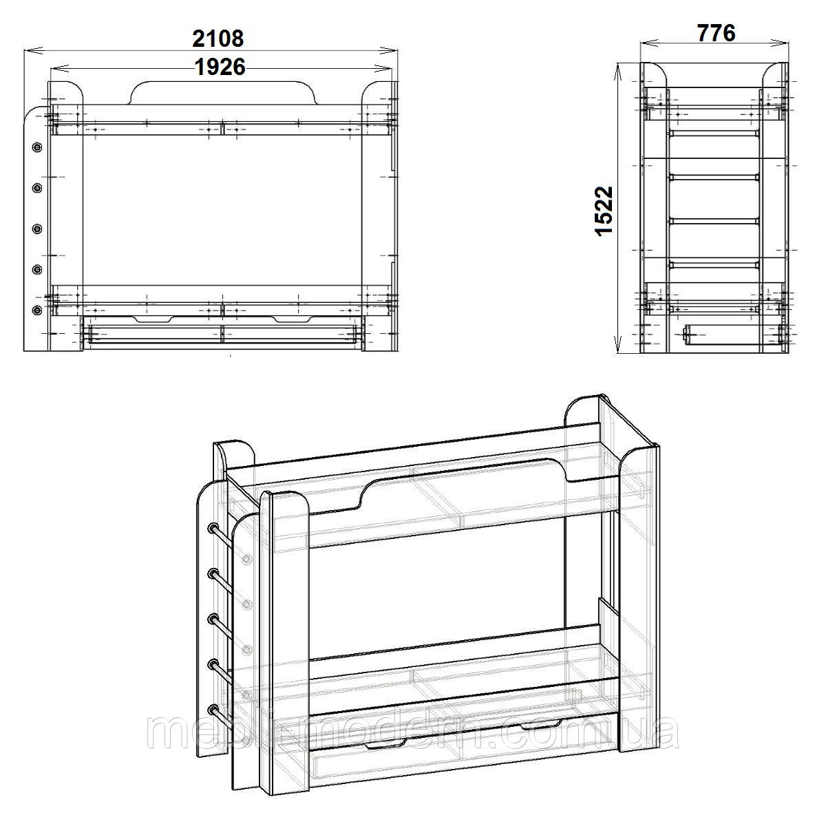 Ліжко Твікс - фото 3 - id-p546980675