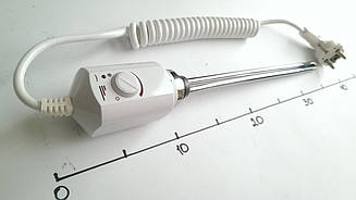 ТЕН 300W для сушки рушників з різьбою 1/2" і термостатом (білий)