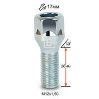 Болт колісний M12X1,5X26