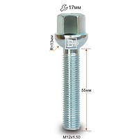 Болт колесный 085216 Z M12X1,5X55 Цинк Сфера с выступом ключ 17 мм