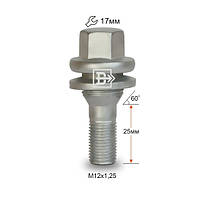 Болт колесный P72156 Cr M12X1,25 Хром Болт прессшайба ПЕЖО