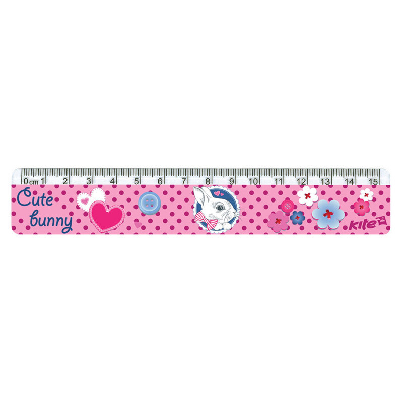 Лінійка пластикова Kite Cute Bunny K17-090-1