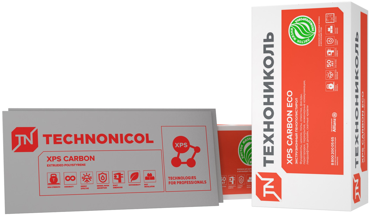 Пінополістирол екструдований ТехноНІКОЛЬ CARBON ECO 400 SP 2360х580х100 мм Шведська Плита