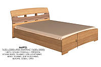 Кровать Марго двуспальная 160 (Эверест) 2200х1650х600мм сонома+трюфель