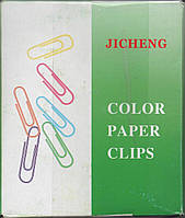 Скрепки цветные "Jicheng" 28 мм. 100 шт.