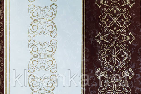 Клейонка-скатертина відрізна Перла ексклюзив Чорний і білий шоколад в коричневому кольорі, фото 2