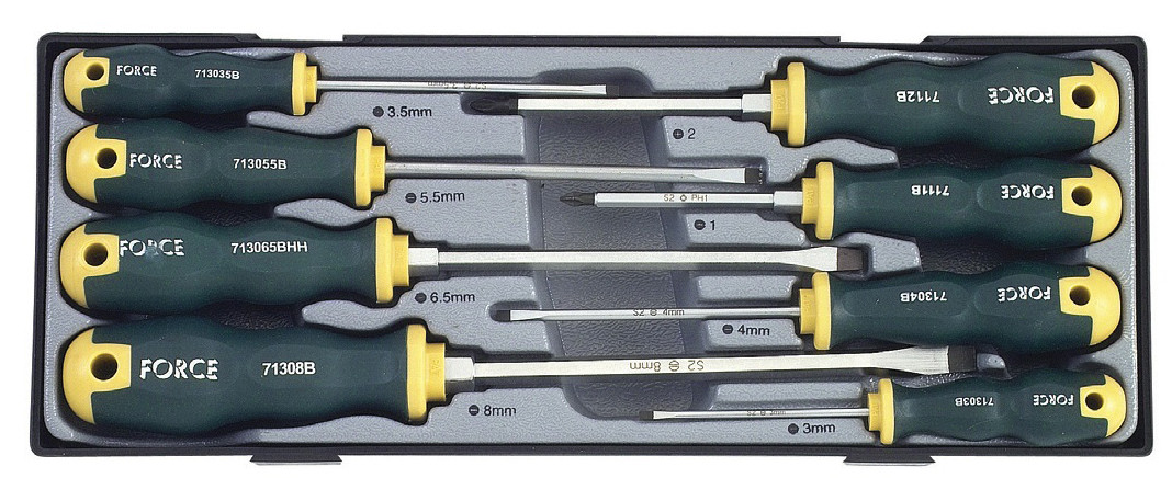 Набір викруток 8 пр. (РН, SL) Force T2084B, фото 1