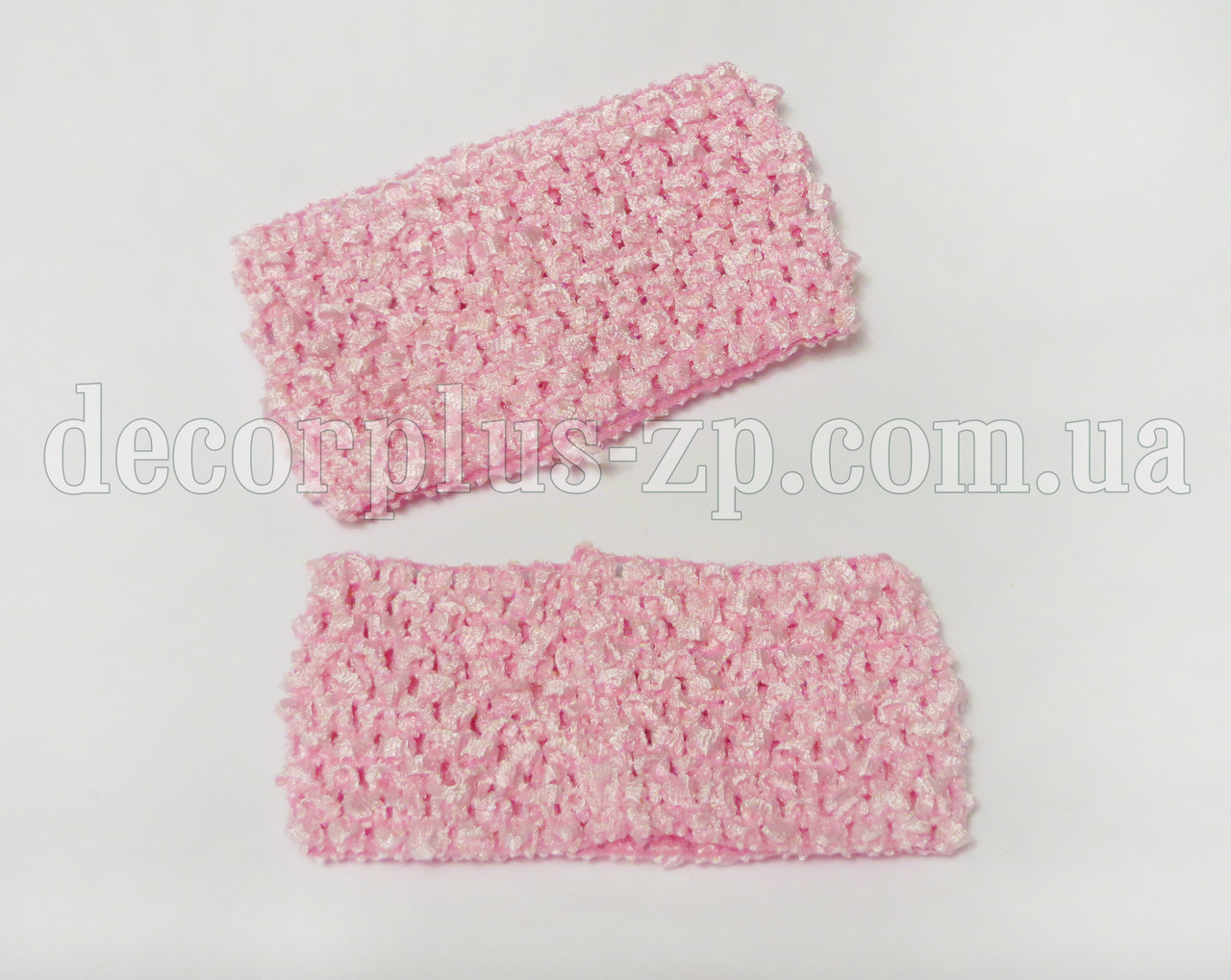 Пов'язка ажурна для волосся 7 см. Рожева, фото 1