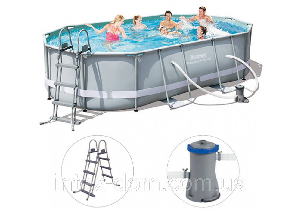 BESTWAY 56448, КАРКАСНИЙ БАСЕЙН 488 см х 305 см х107 смULTRA FRAME RECTANGULAR