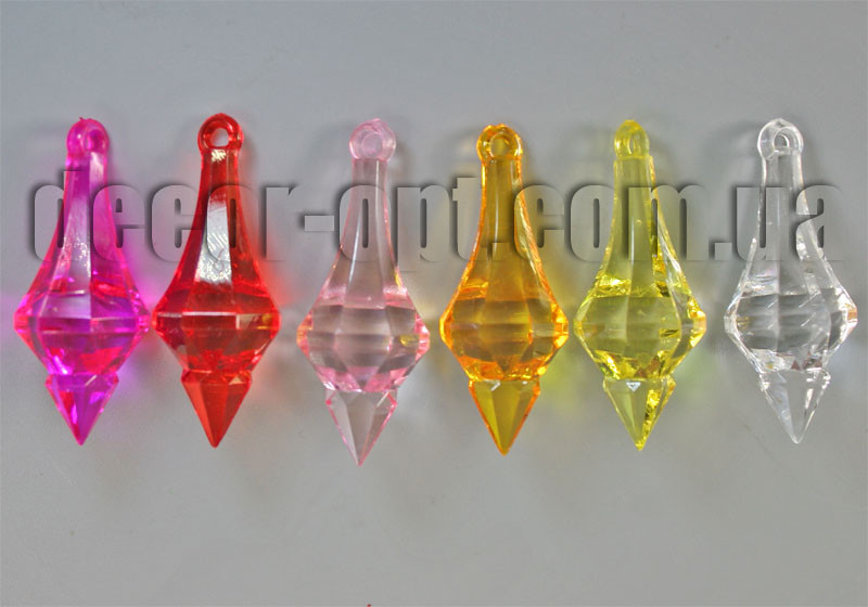 Акрилові прозорі конуси 17х45мм ≈100г/25-27 шт. одного кольору