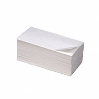 Полотенце бумажное белое 2 слоя 23х21 см целлюлоза ZZ 150 листов/уп