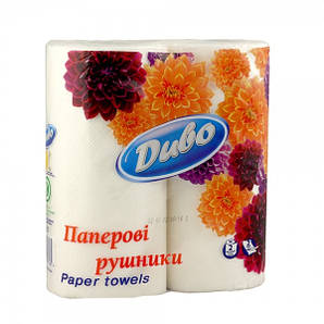 Рушник паперовий 2 шари біле Чудо 2 рулони/уп